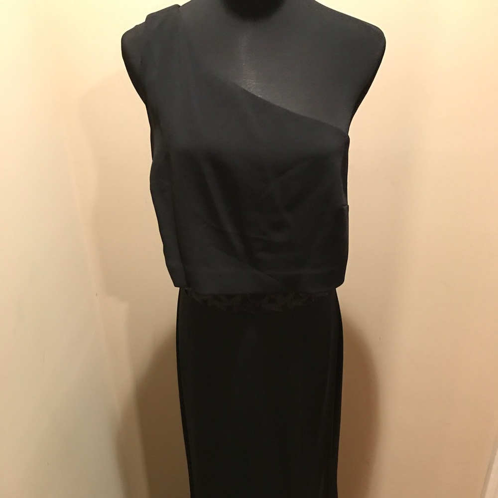 NWT Laundry One Shoulder Black Evening Gown